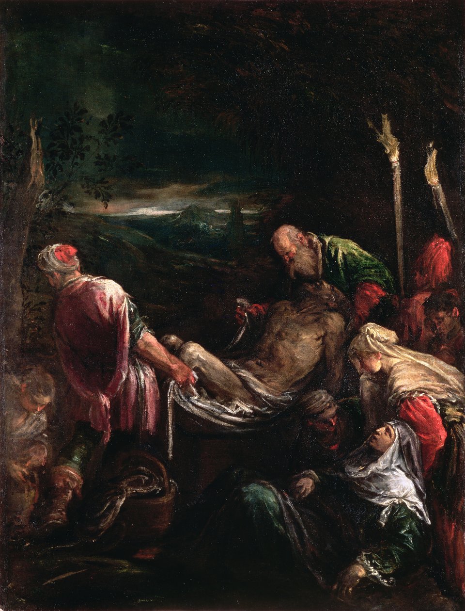 Kristi gravläggning, 1578-80 av Leandro da Ponte Bassano