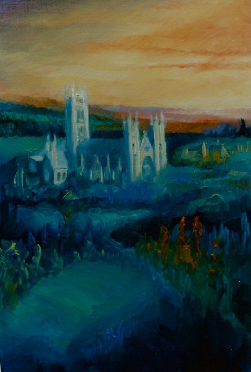 Katedralen i Canterbury, 2000 (olja på papper) av Lee Campbell