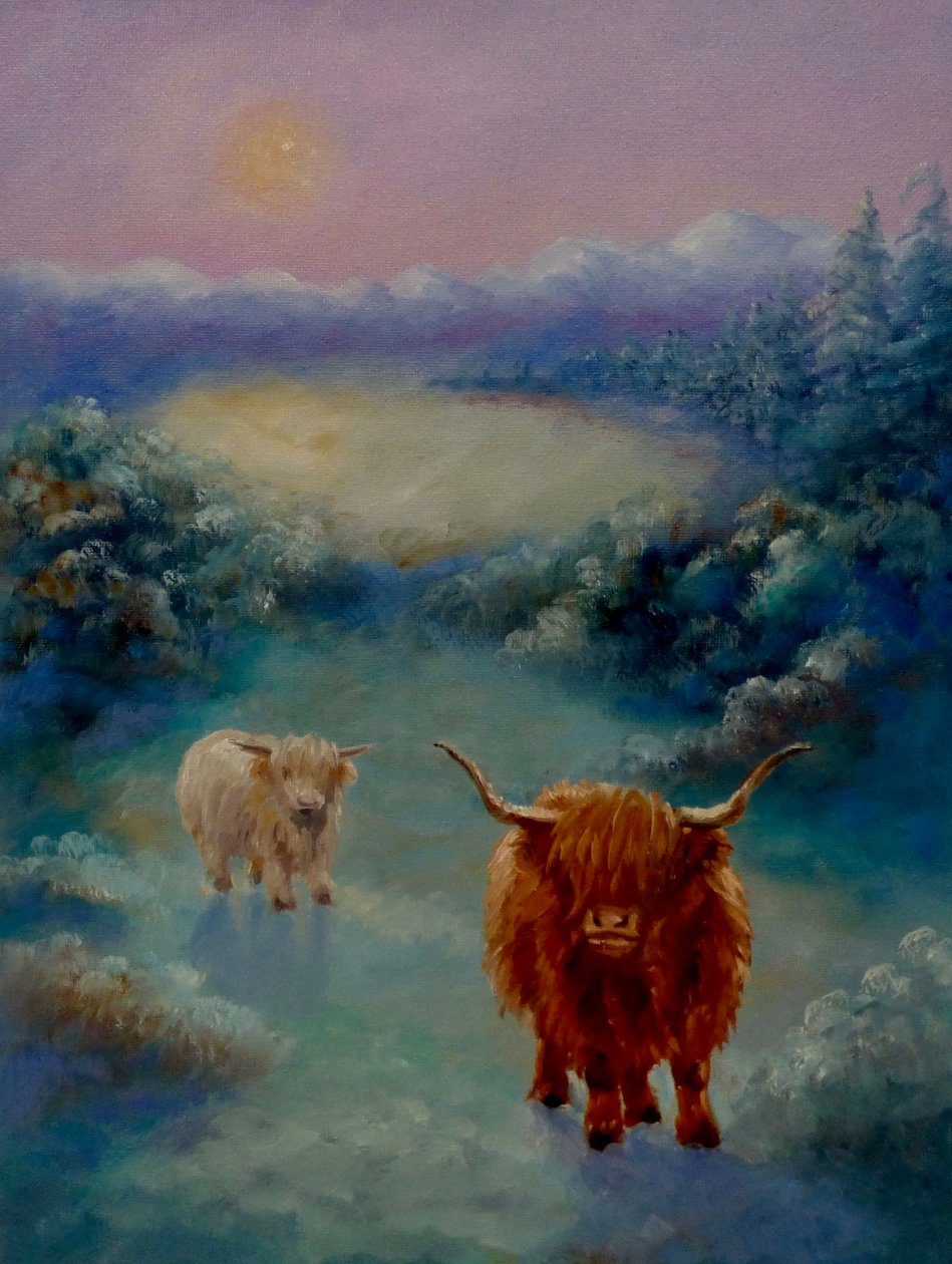 Highlanders, 2024 (olja på duk) av Lee Campbell