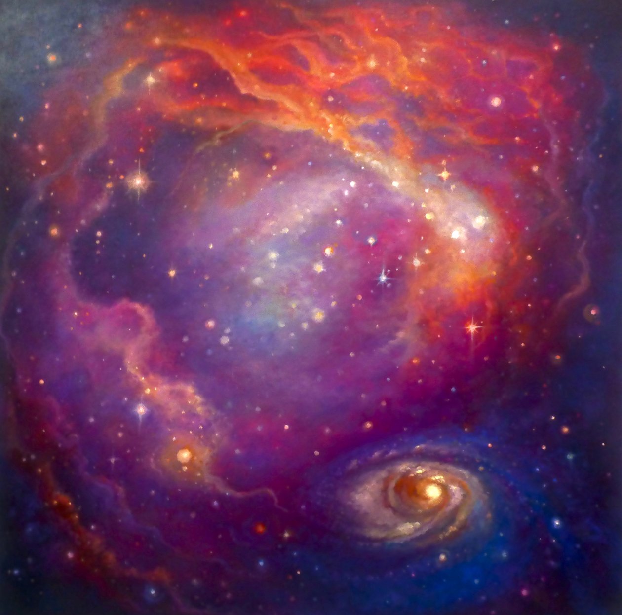 Nebula Amethyst, 2023 (olja på duk) av Lee Campbell