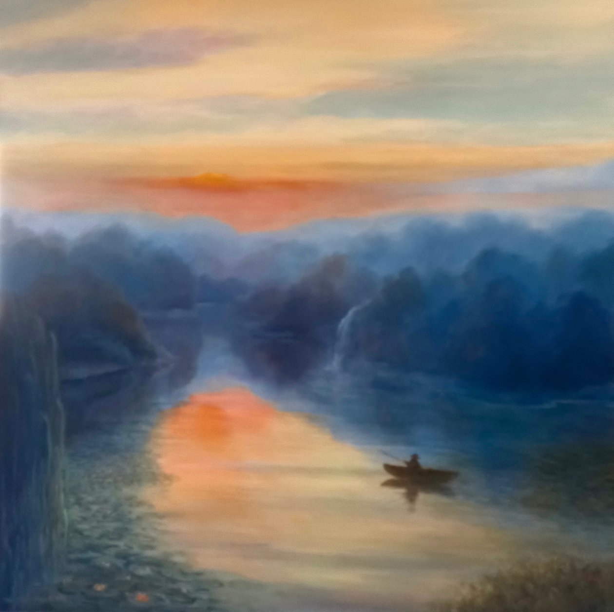 Morning Reflections, 2021 (olja på duk) av Lee Campbell