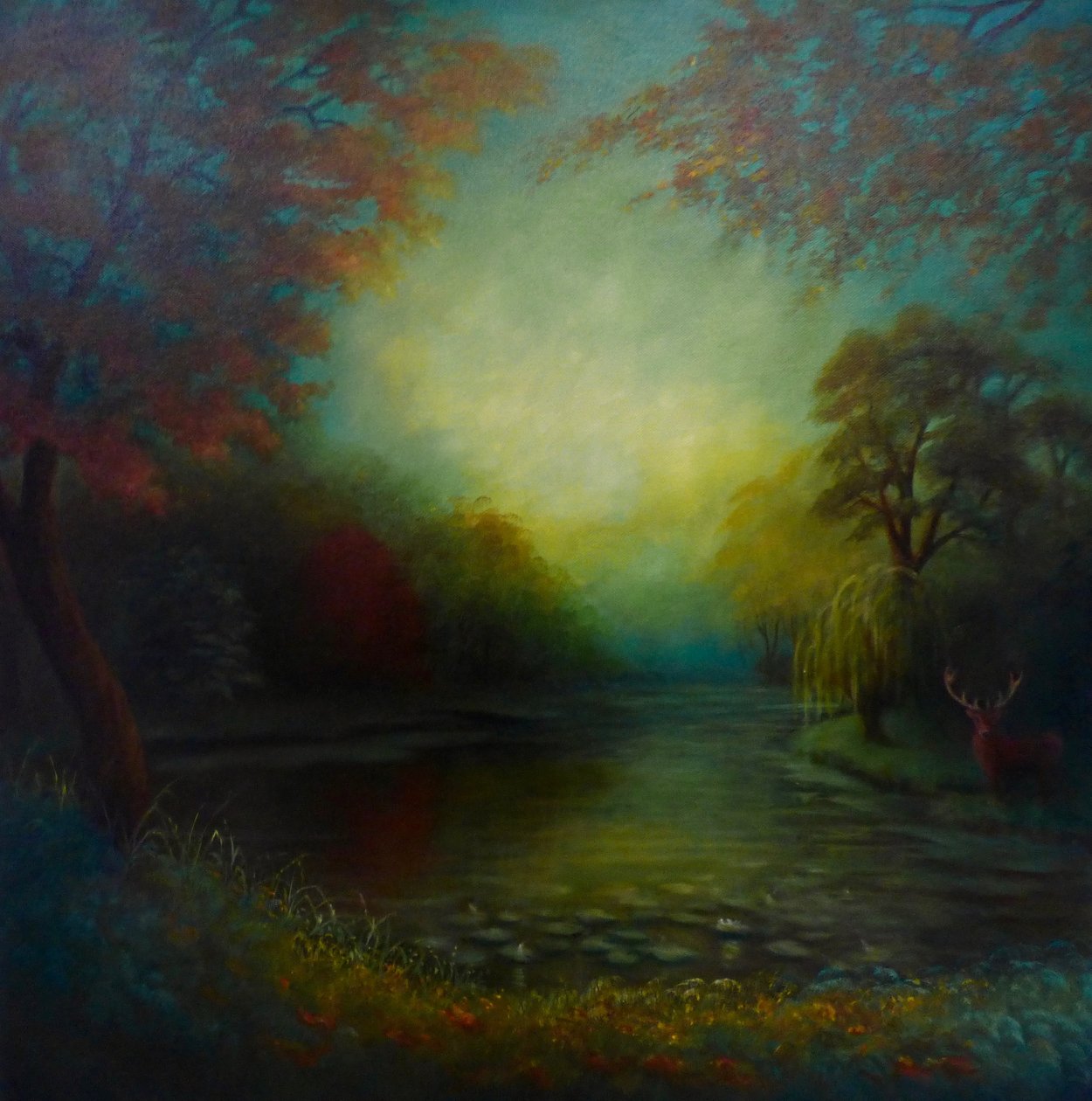 Sylvan Glade, 2024 (olja på duk) av Lee Campbell
