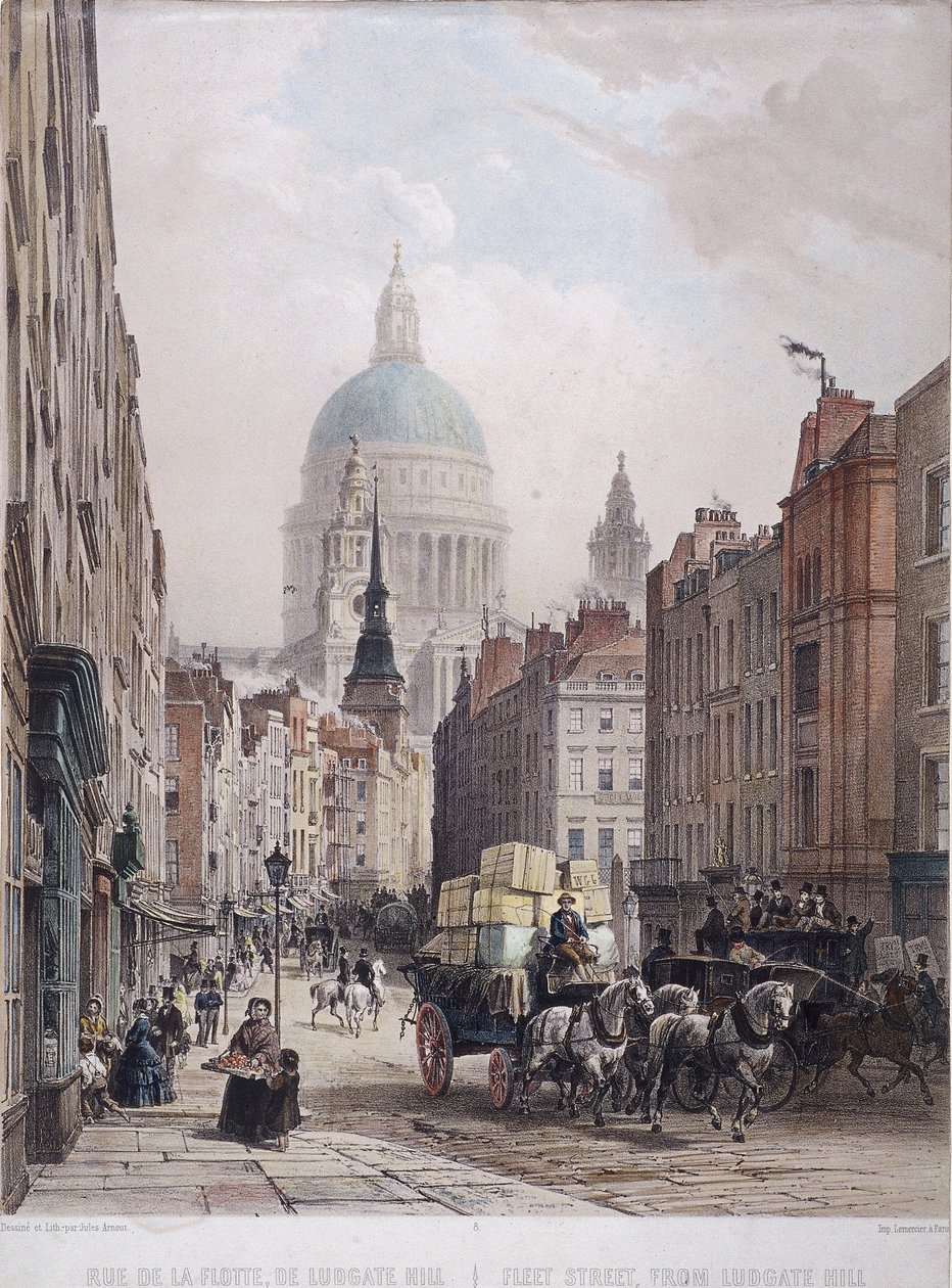 Fleet Street, London, c1850 av Lemercier