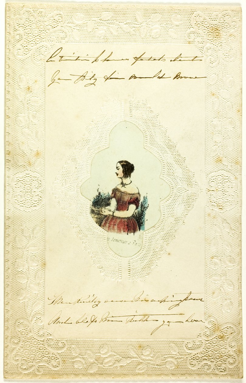 Valentin utan titel (Kvinna i rosa klänning) av Lemercier et Compagnie