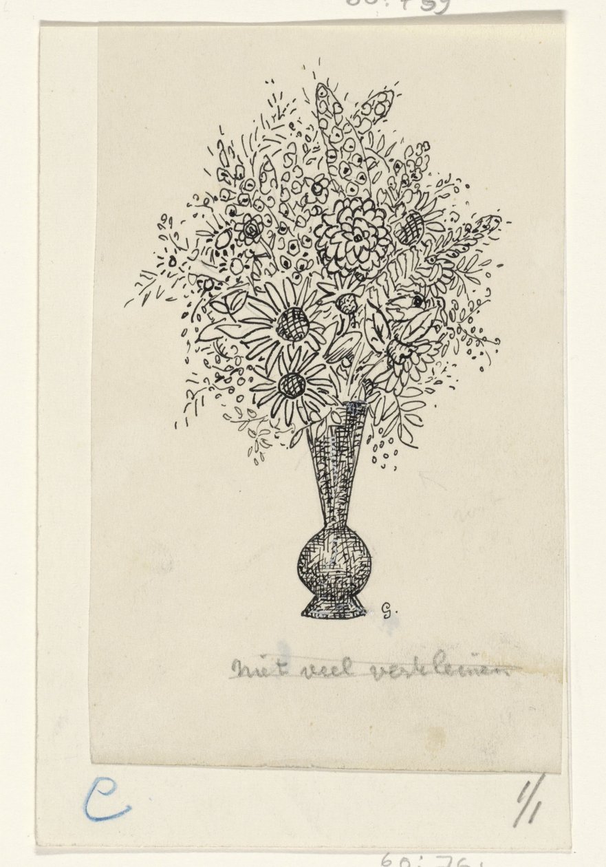 blomvas av Leo Gestel (signed by artist)