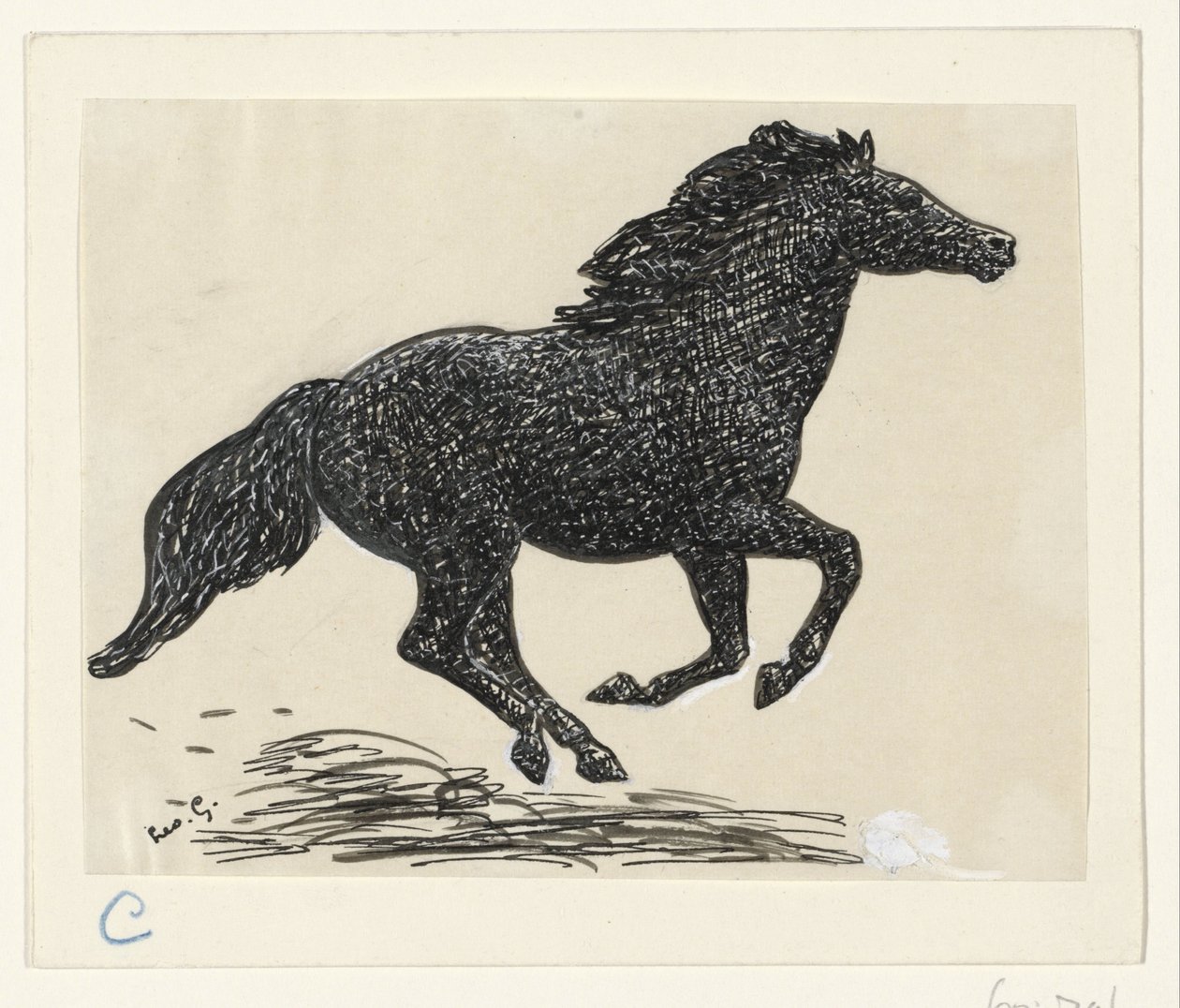 Galopperande häst av Leo Gestel (signed by artist)
