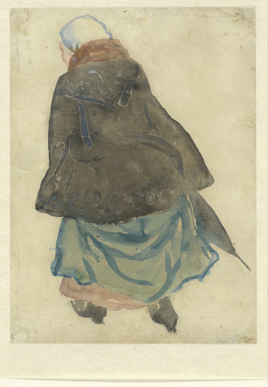 löpande kvinna av Leo Gestel (signed by artist)