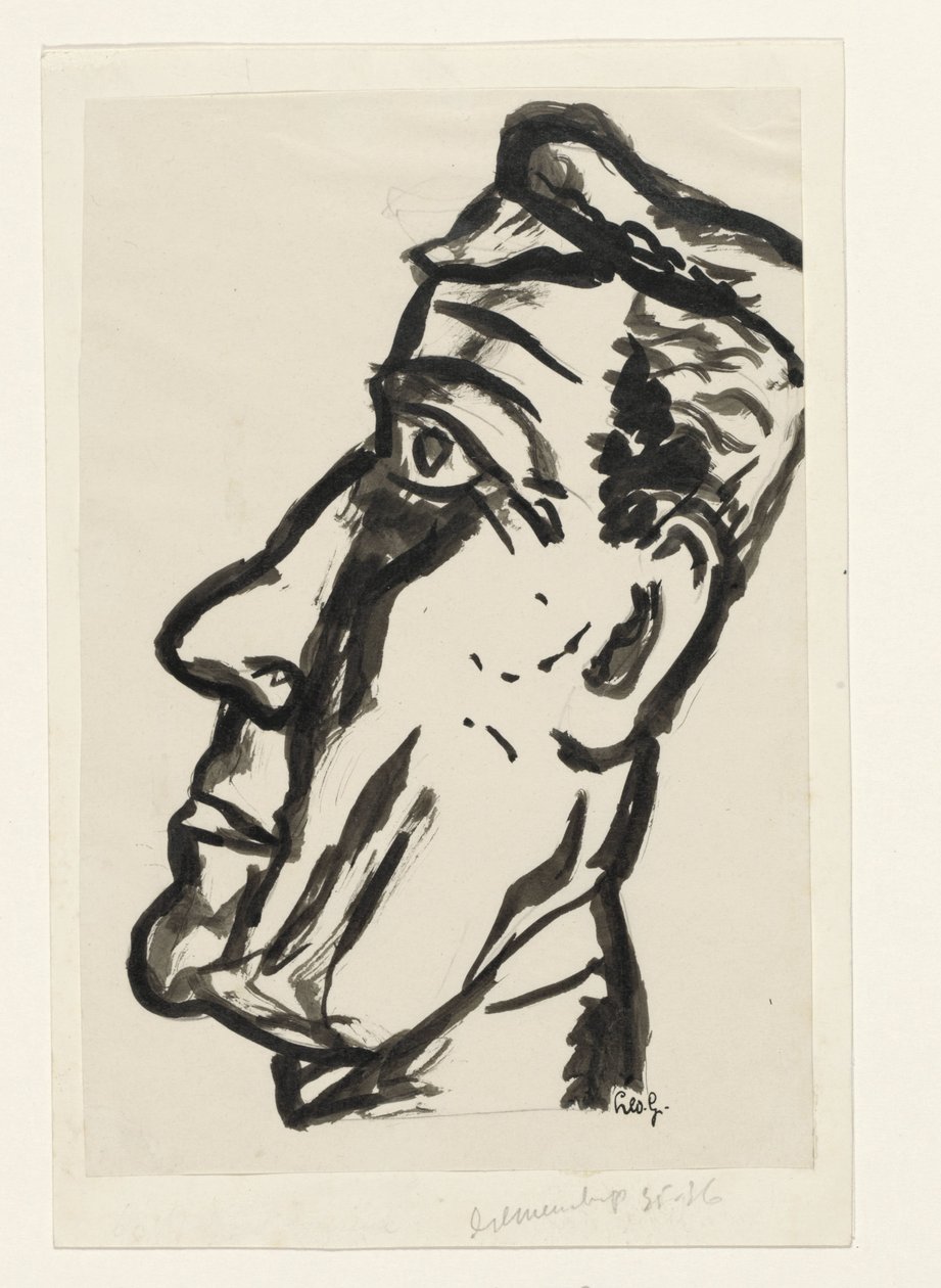 Mans huvud av Leo Gestel (signed by artist)