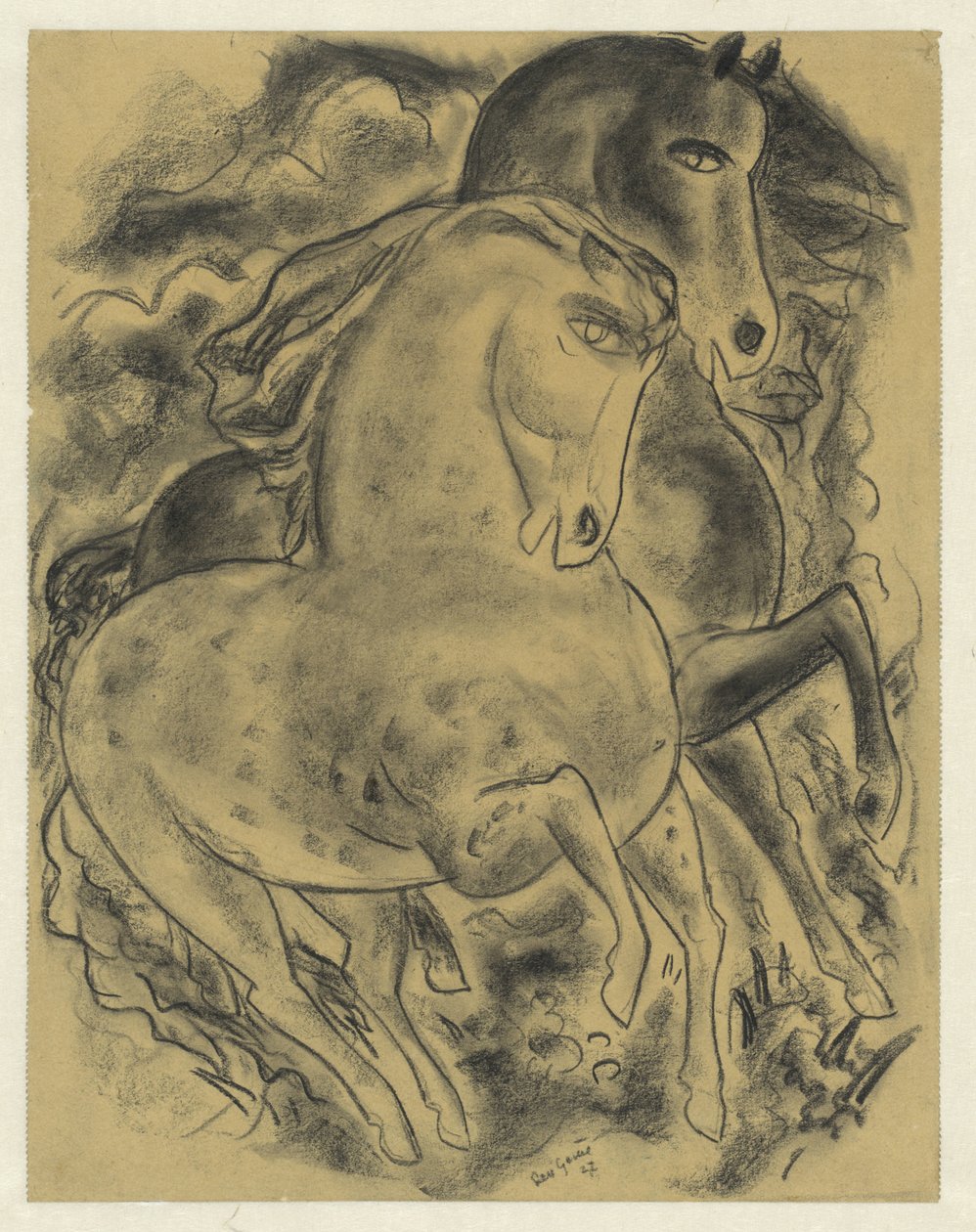 Två hästar av Leo Gestel (signed by artist)