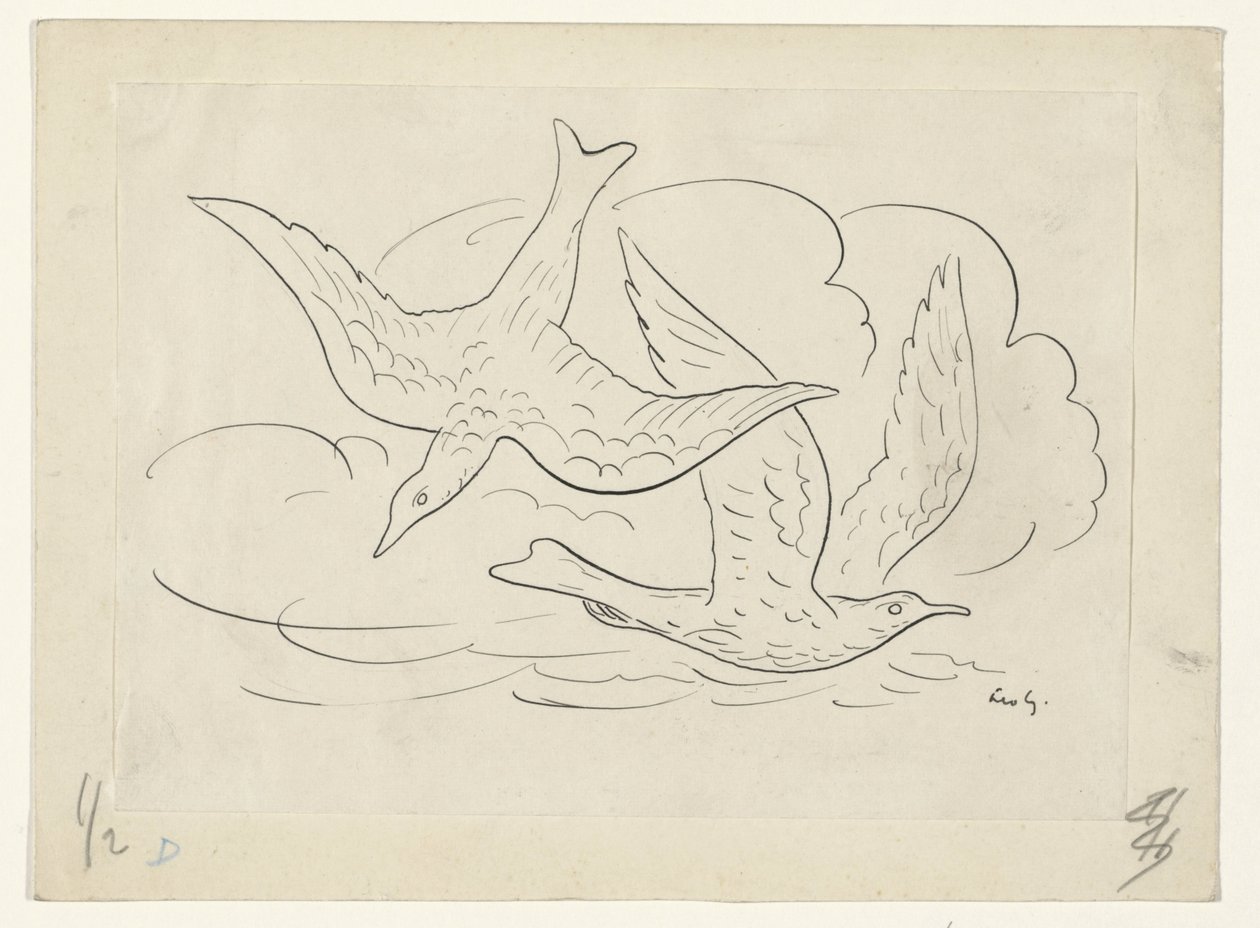 två fåglar av Leo Gestel (signed by artist)