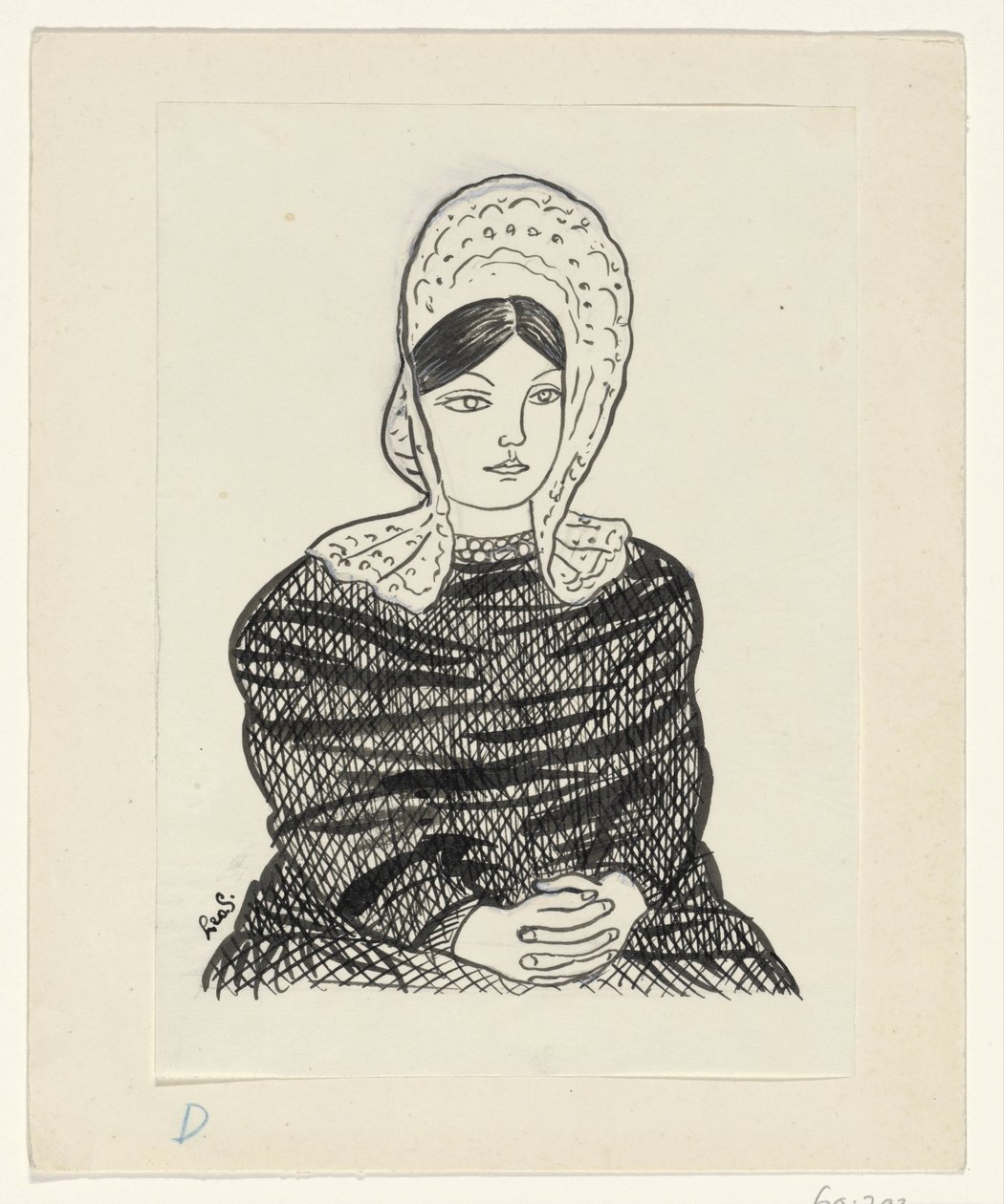 Kvinna i folkdräkt av Leo Gestel (signed by artist)