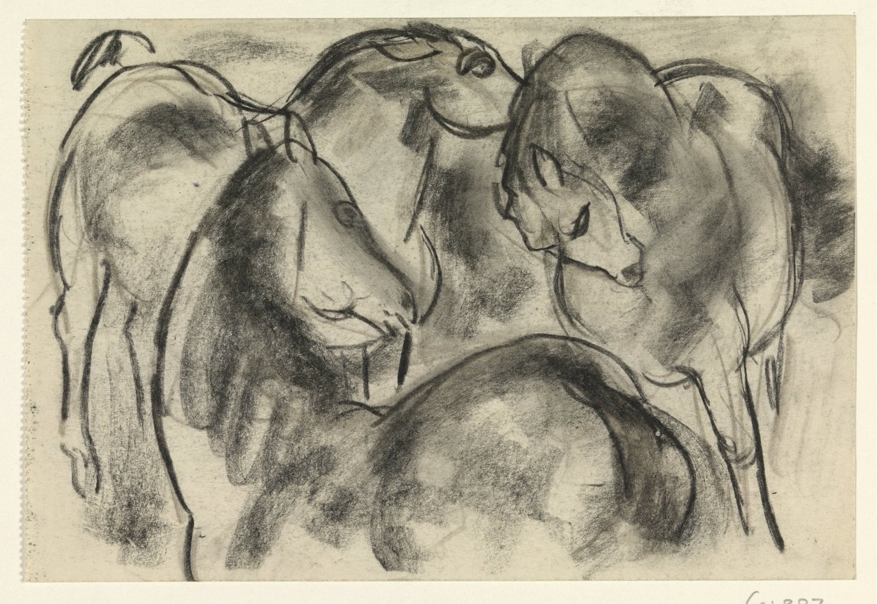 Tre hästar av Leo Gestel