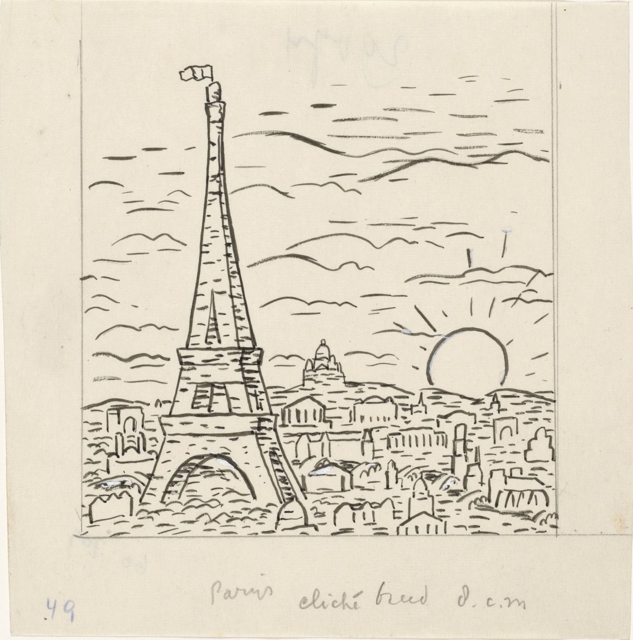 Utsikt över Eiffeltornet i Paris av Leo Gestel