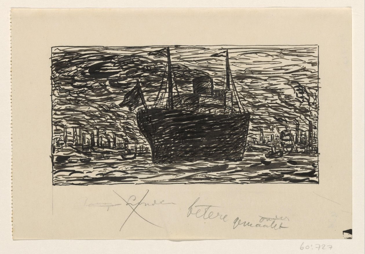 Fartyget går in i Londons hamn av Leo Gestel