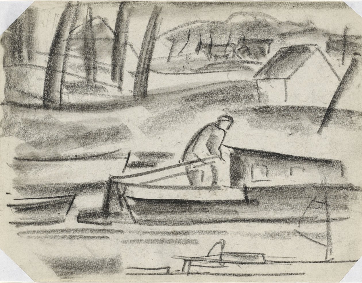 Skeppare vid rodret av Leo Gestel