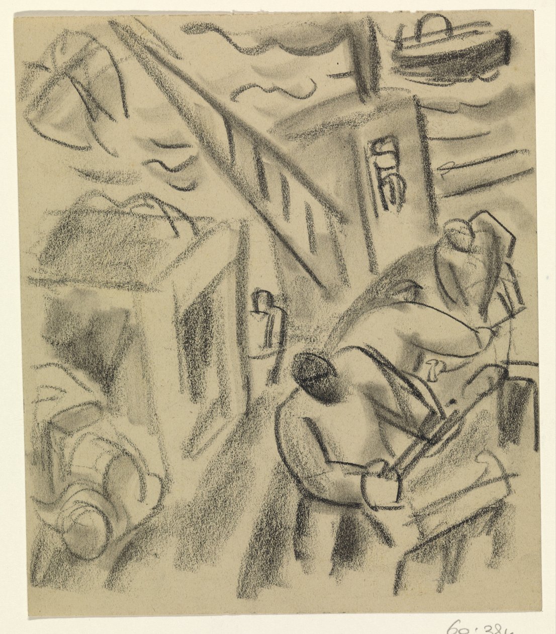 Fiskare på en fiskebåt av Leo Gestel