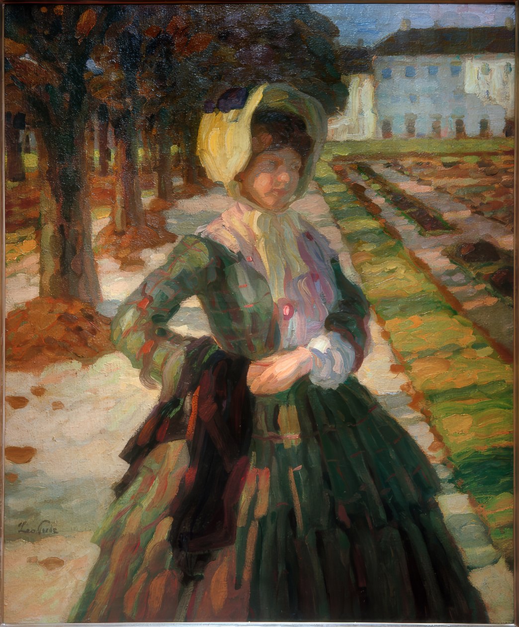 Ung kvinna i grön klänning av Leo Putz