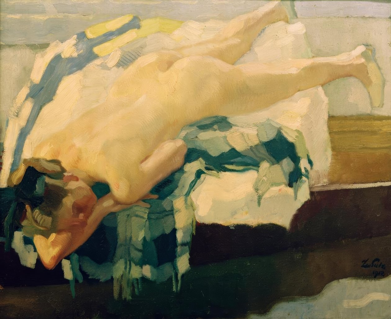 Naken kvinna i båten av Leo Putz