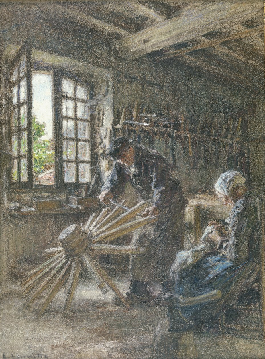 The Old Cartwright and his Wife, 1897 (pastellfärgad på papper) av Leon Augustin Lhermitte