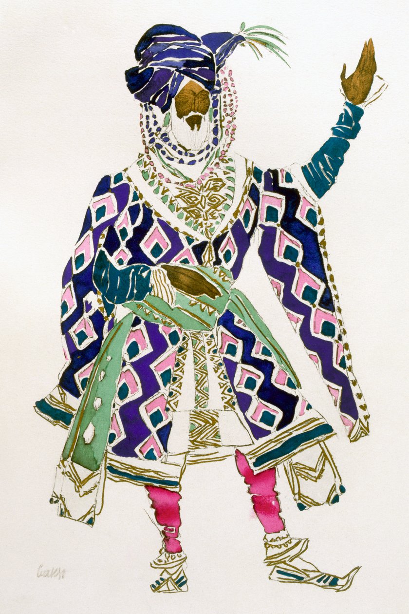 Kostymdesign för en sultan av Leon Bakst