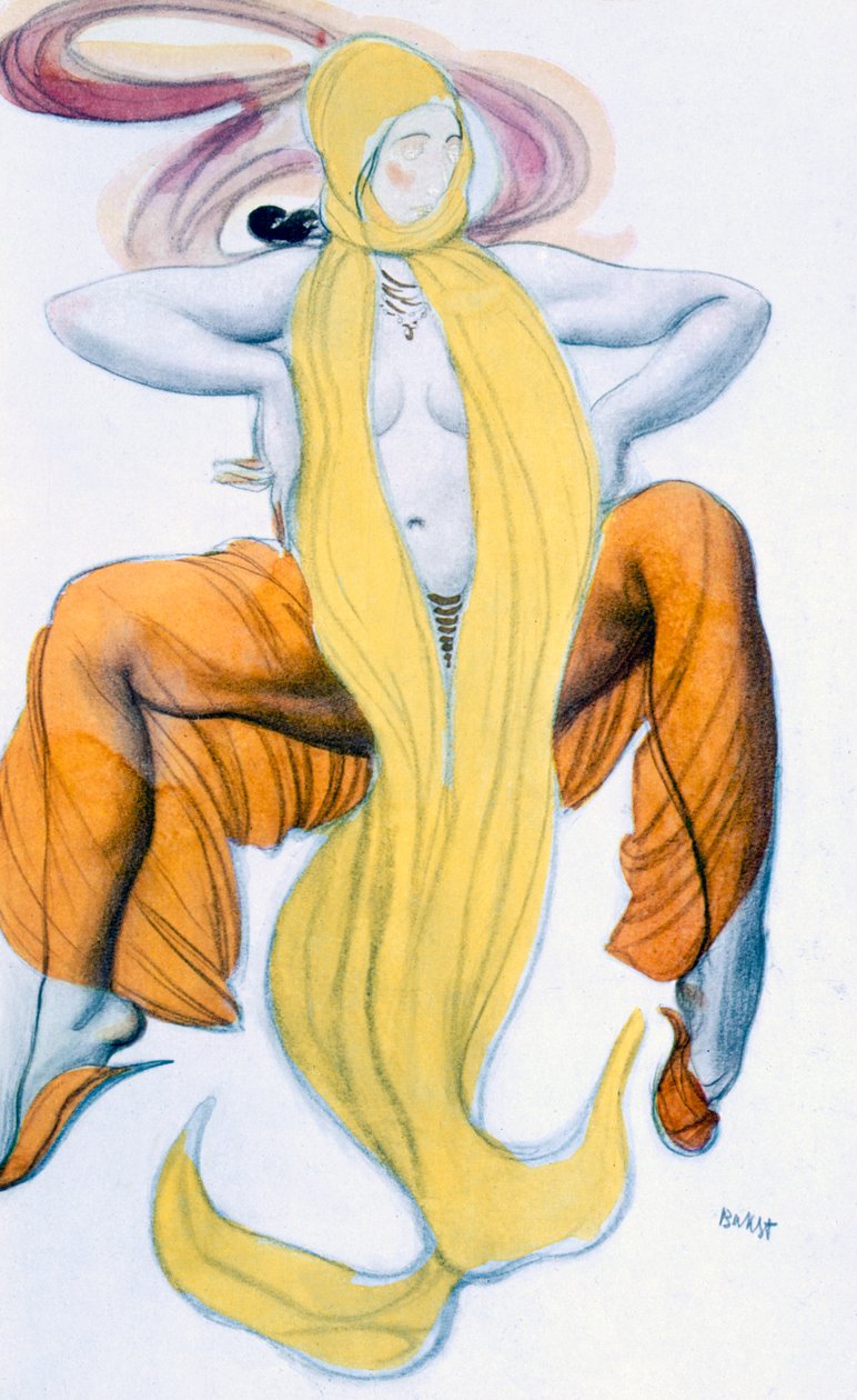 Kostymdesign för en Bacchic Dancer, från The Legend of Joseph, c.1914 av Leon Bakst