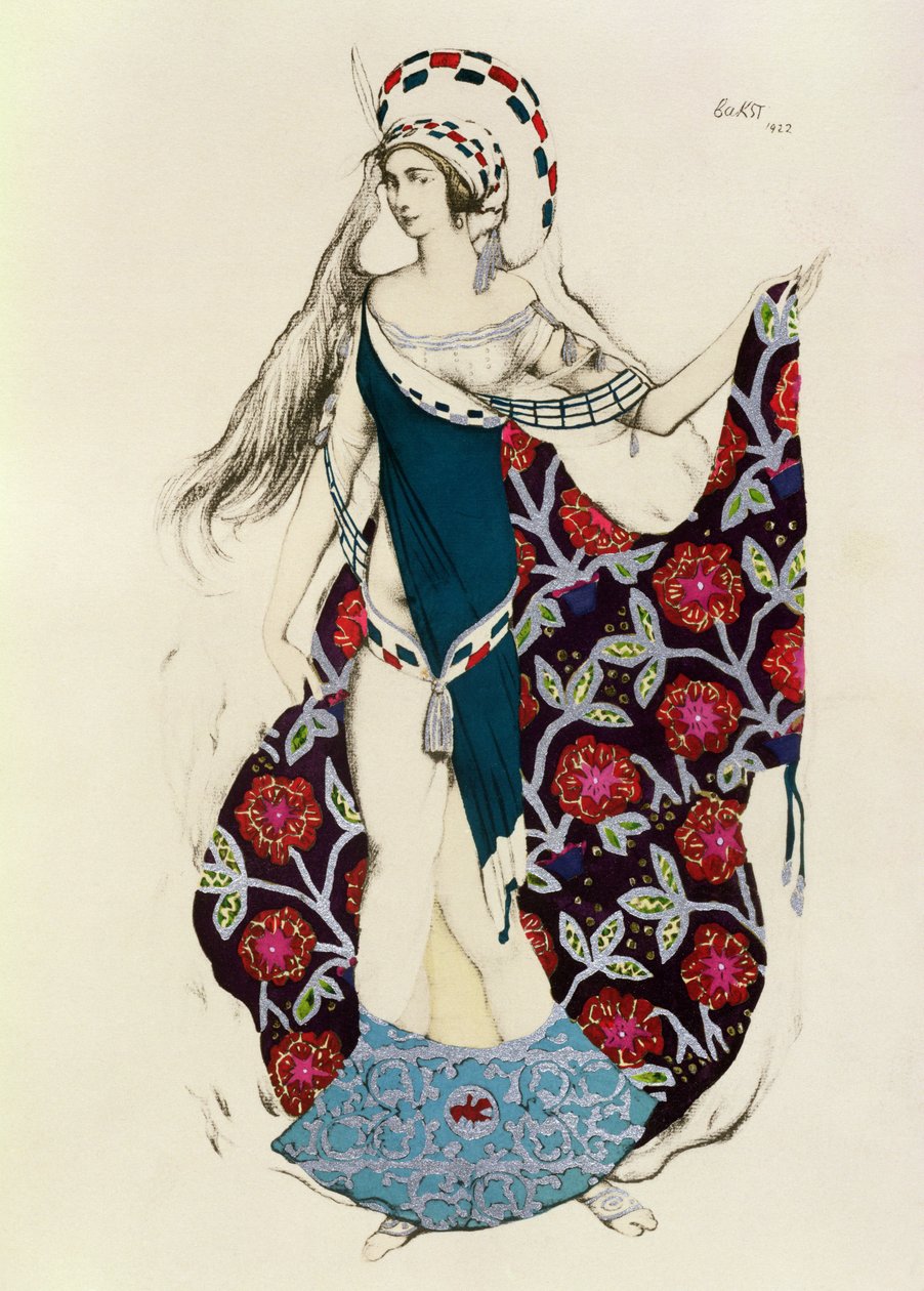 Kostymdesign för en kvinna, från Judith, 1922 av Leon Bakst