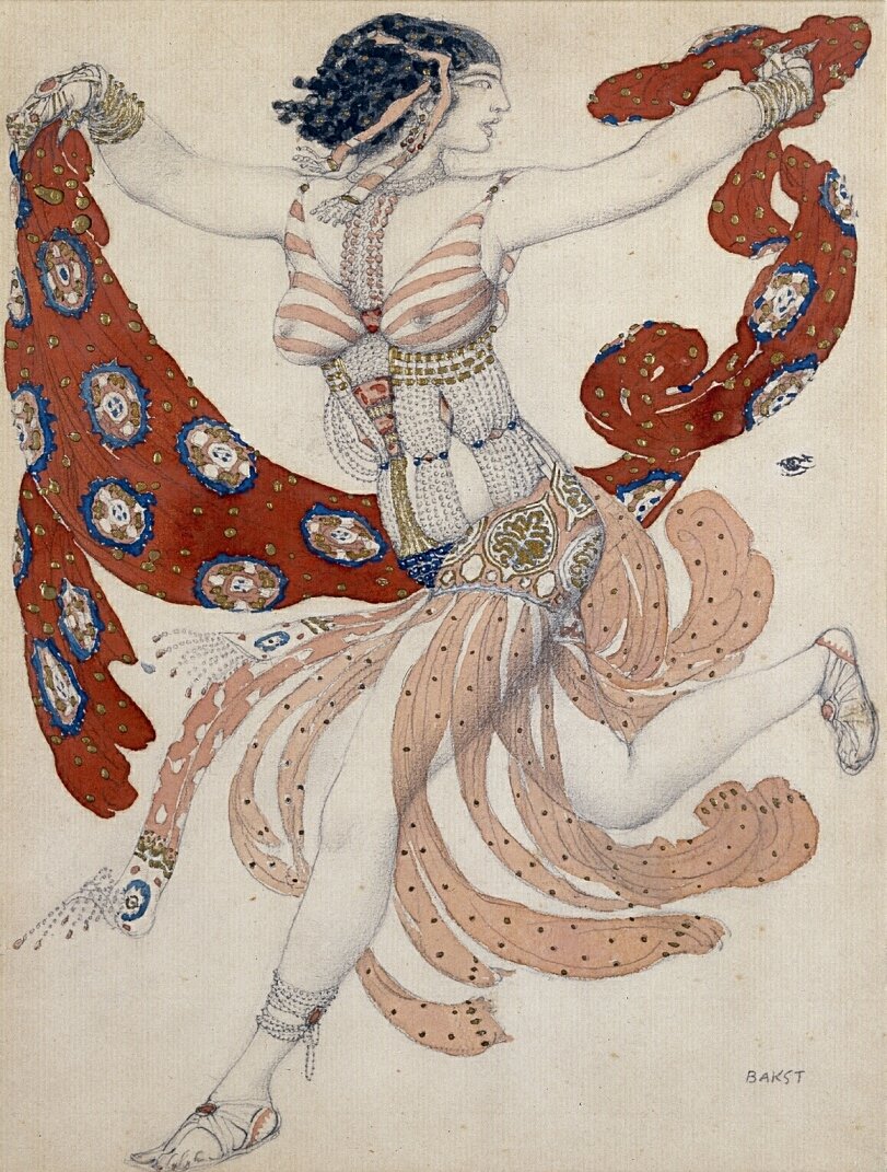 Costume of Cleopatra for Ida Rubinstain av Leon Bakst