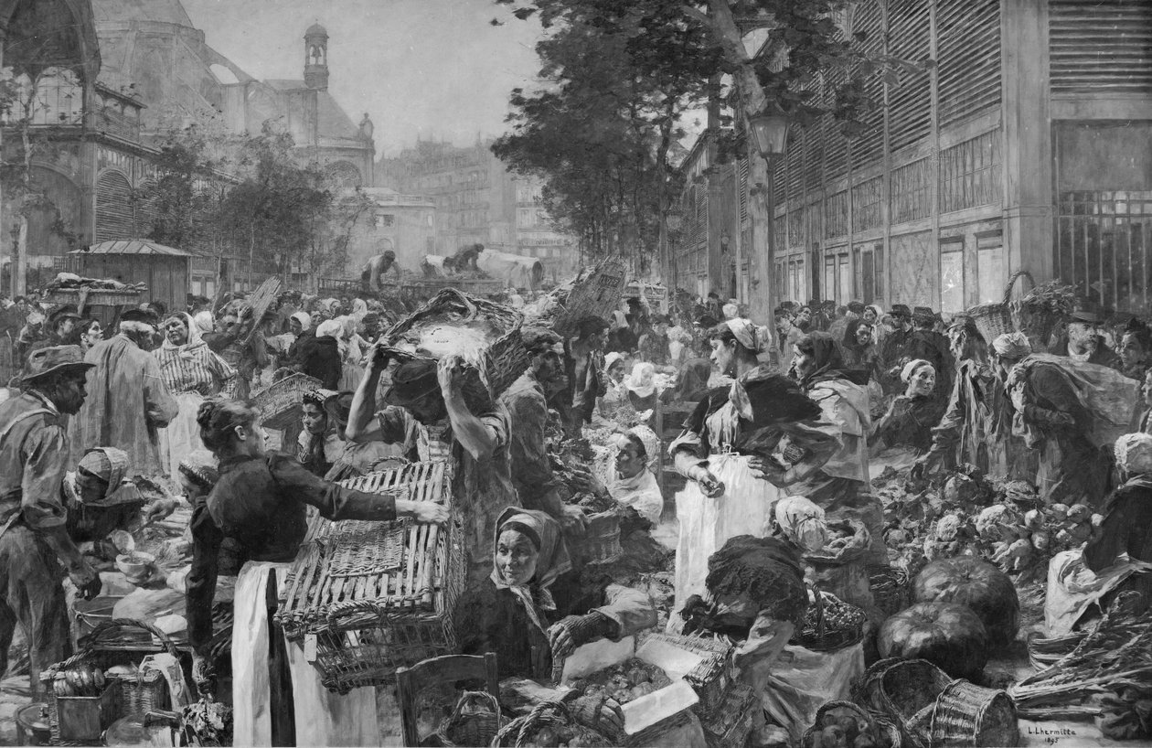 Les Halles, 1895 av Leon Augustin Lhermitte