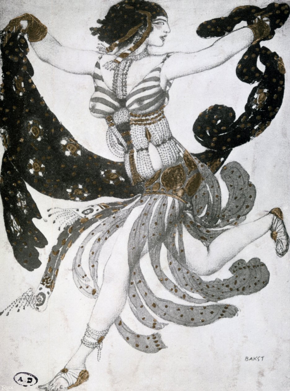 Cleopatra, balettkostymdesign, 1909 av Leon Bakst