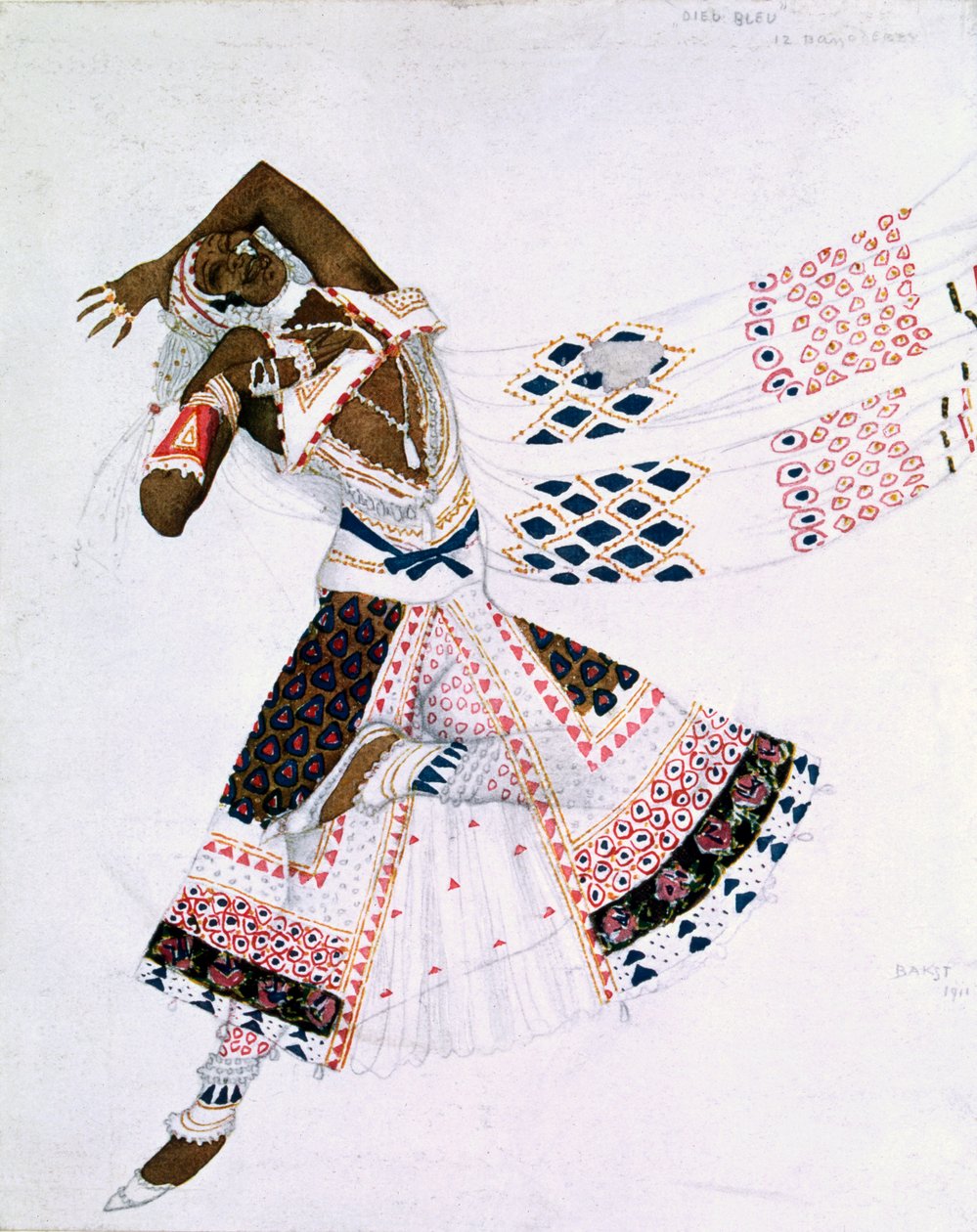 Kostymdesign från The Blue God, 1911 av Leon Bakst