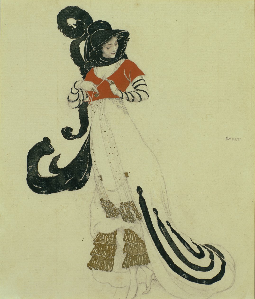 Kostymdesign, ca. 1914 av Leon Bakst