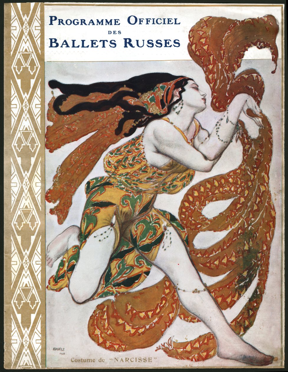 Narcissus av Les Ballets Russes. (Illustration av Leon Bakst