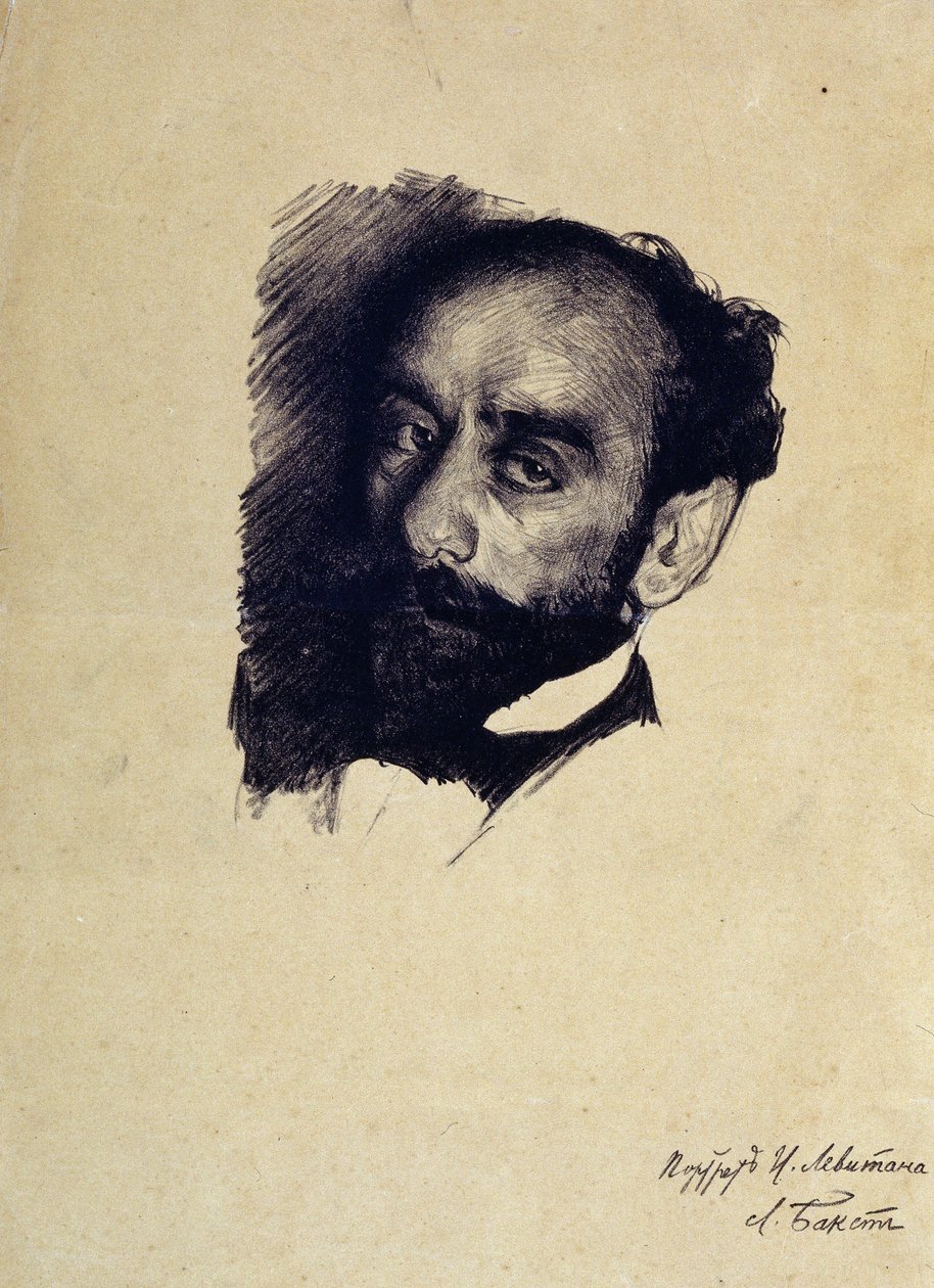 Porträtt av konstnären Isaac Levitan av Leon Bakst