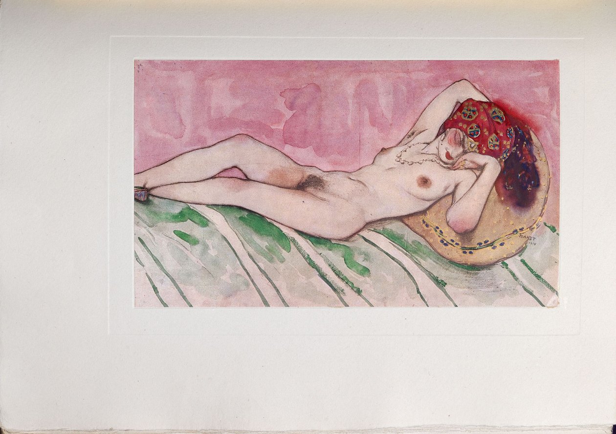 Sleeping Sultans Wife, 1916 av Leon Bakst