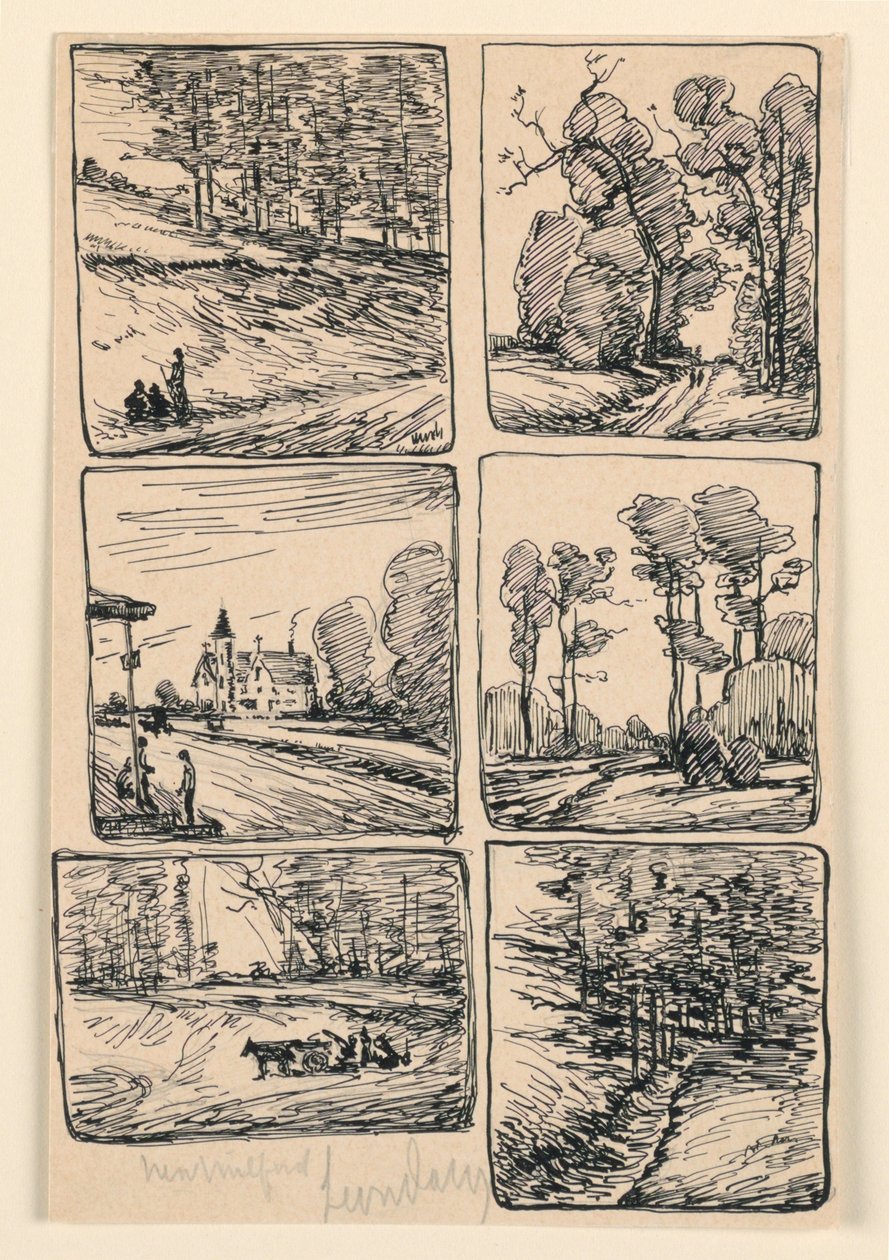 Sex landskapsstudier, New Milford av Leon Dabo