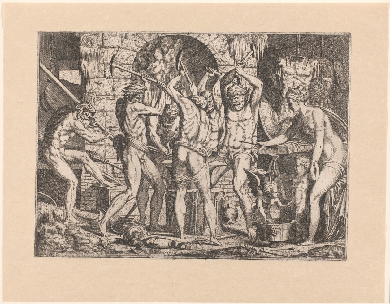 Venus i de smidse van Vulcanus av Leon Davent