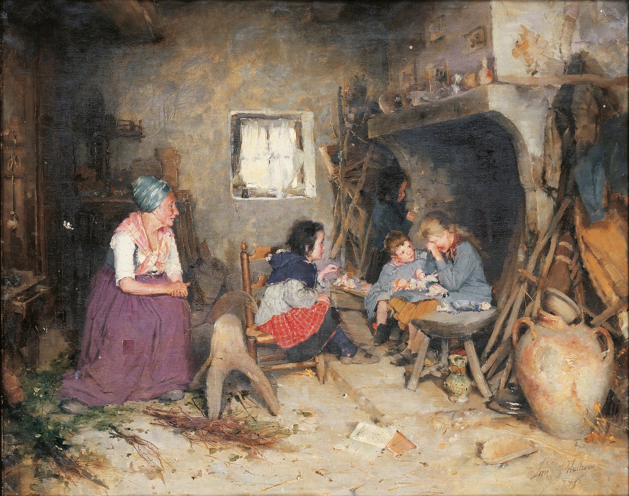 Den trasiga dockan, 1885 av Leon Delachaux
