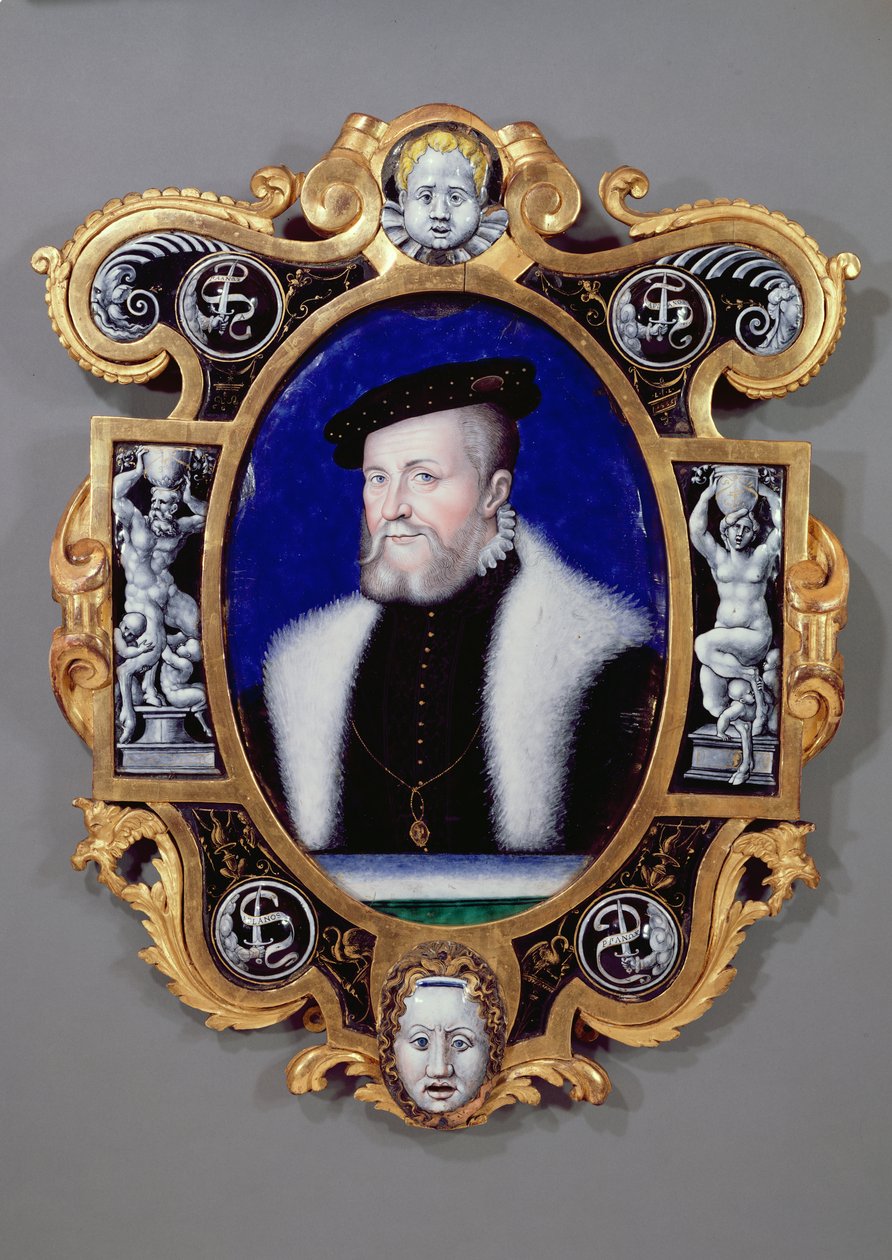 Porträtt av Anne, förste hertig av Montmorency (1493-1567) 1556 (olja på emalj) av Leonard Limosin
