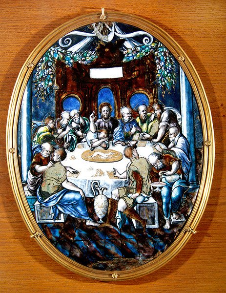 Nattvarden, 1557 (målad emalj) av Leonard Limosin