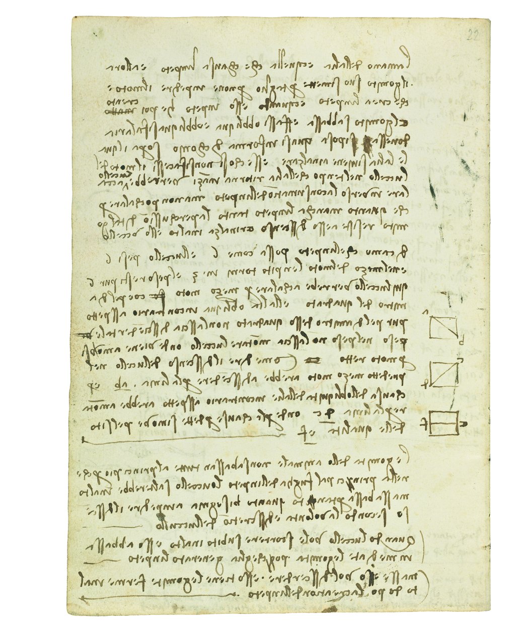 Codex om fåglarnas flygning, Folio 14 verso av Leonardo da Vinci