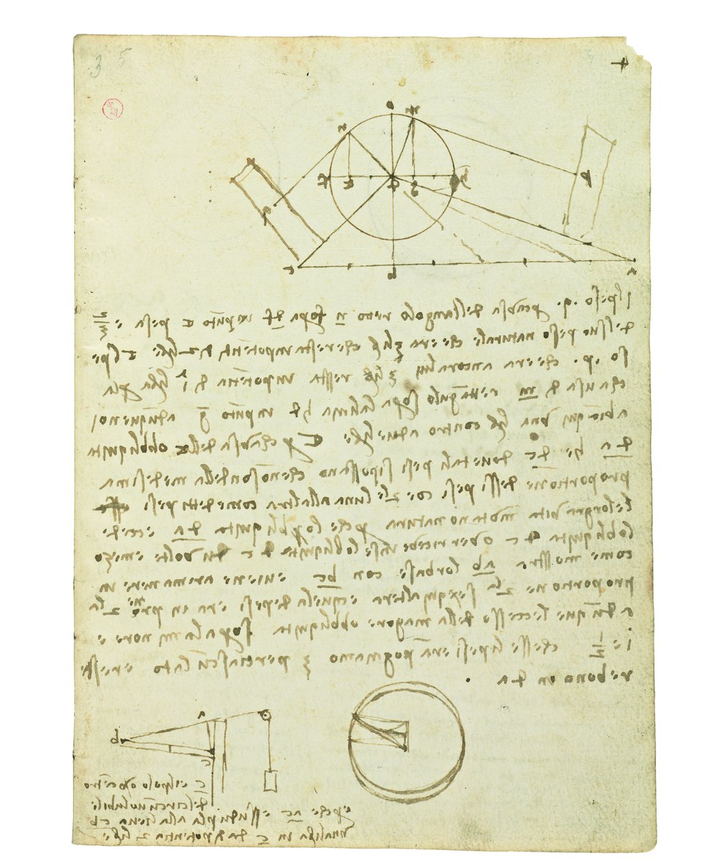 Codex om fåglarnas flygning, Folio 4 recto av Leonardo da Vinci