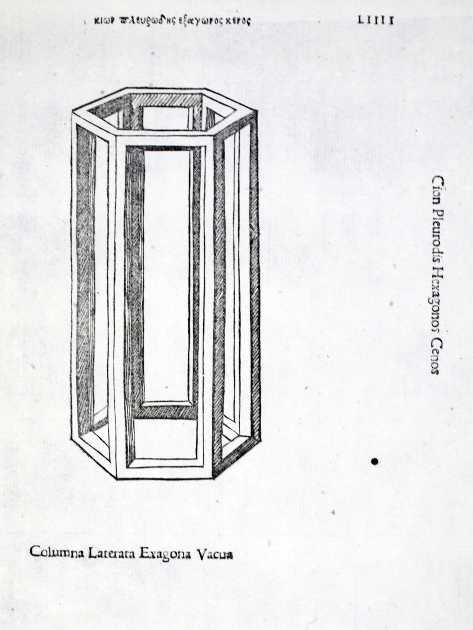 En tom tegelkolonn, illustration från "Divine Proportion" av Luca Pacioli (c.1445-1517), ursprungligen pub. Venedig, 1509 av Leonardo da Vinci