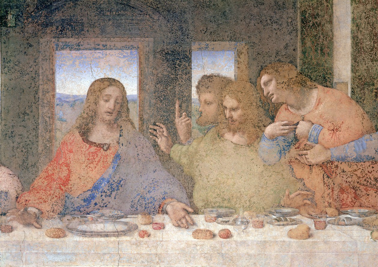 Den sista måltiden, 1495-97 (efter restaurering) av Leonardo da Vinci