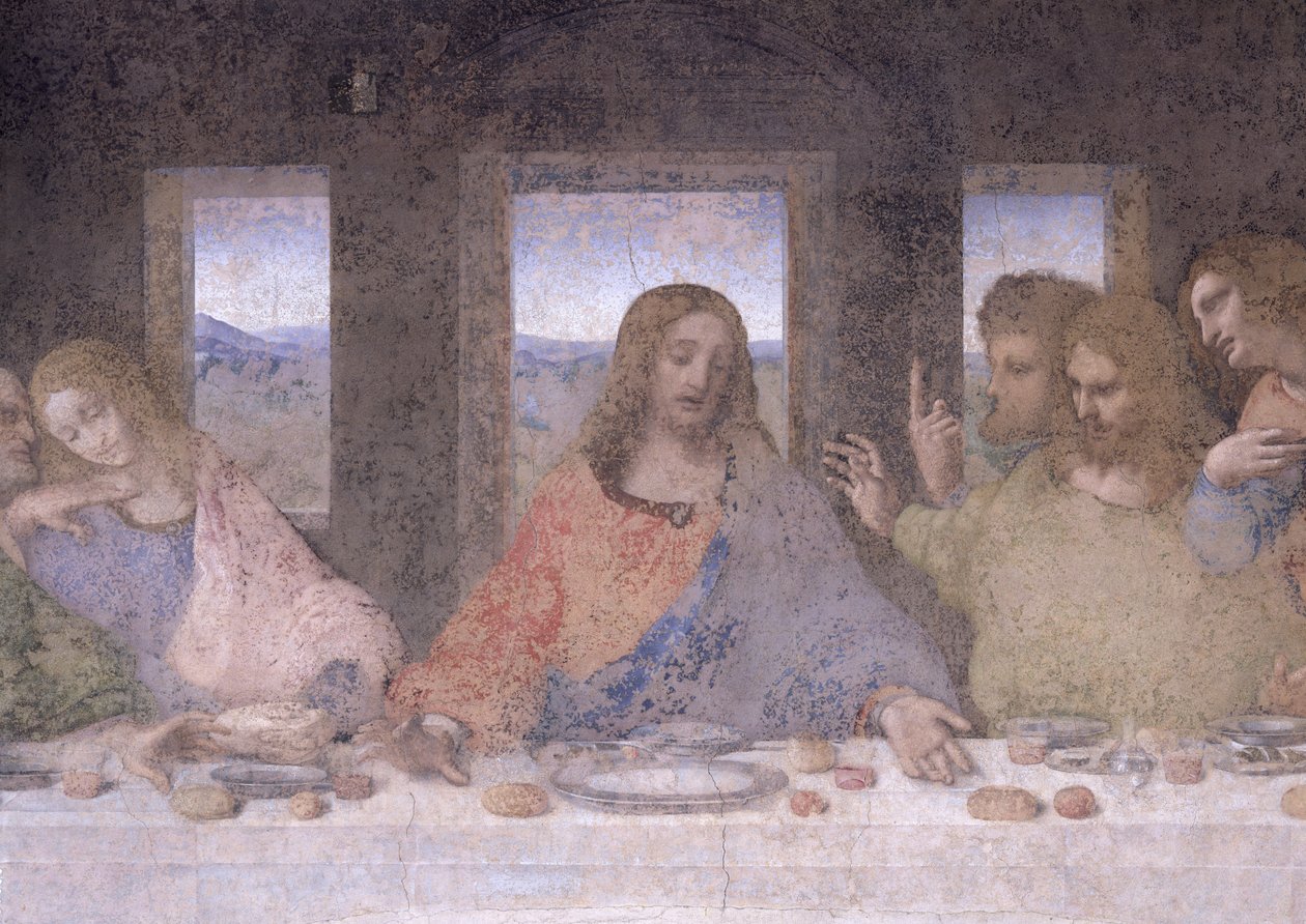 Den sista måltiden, 1495-97 (efter restaurering) av Leonardo da Vinci