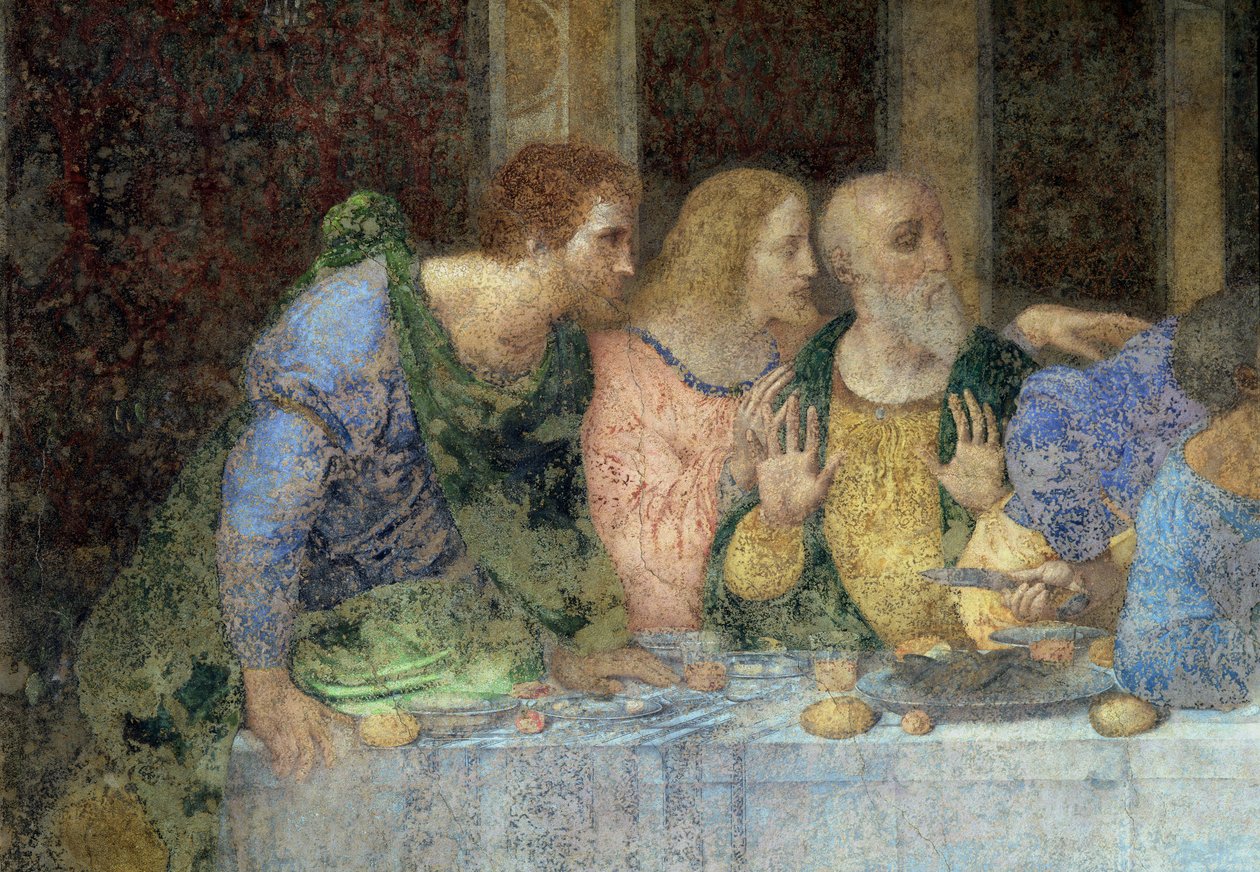 Den sista måltiden, 1495-97 (efter restaurering) av Leonardo da Vinci