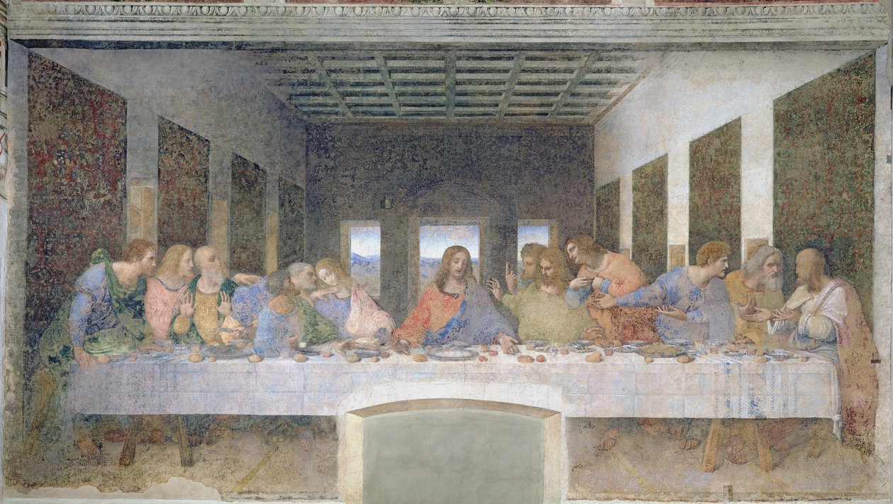 Den sista måltiden, 1495-97 (efter restaurering) av Leonardo da Vinci