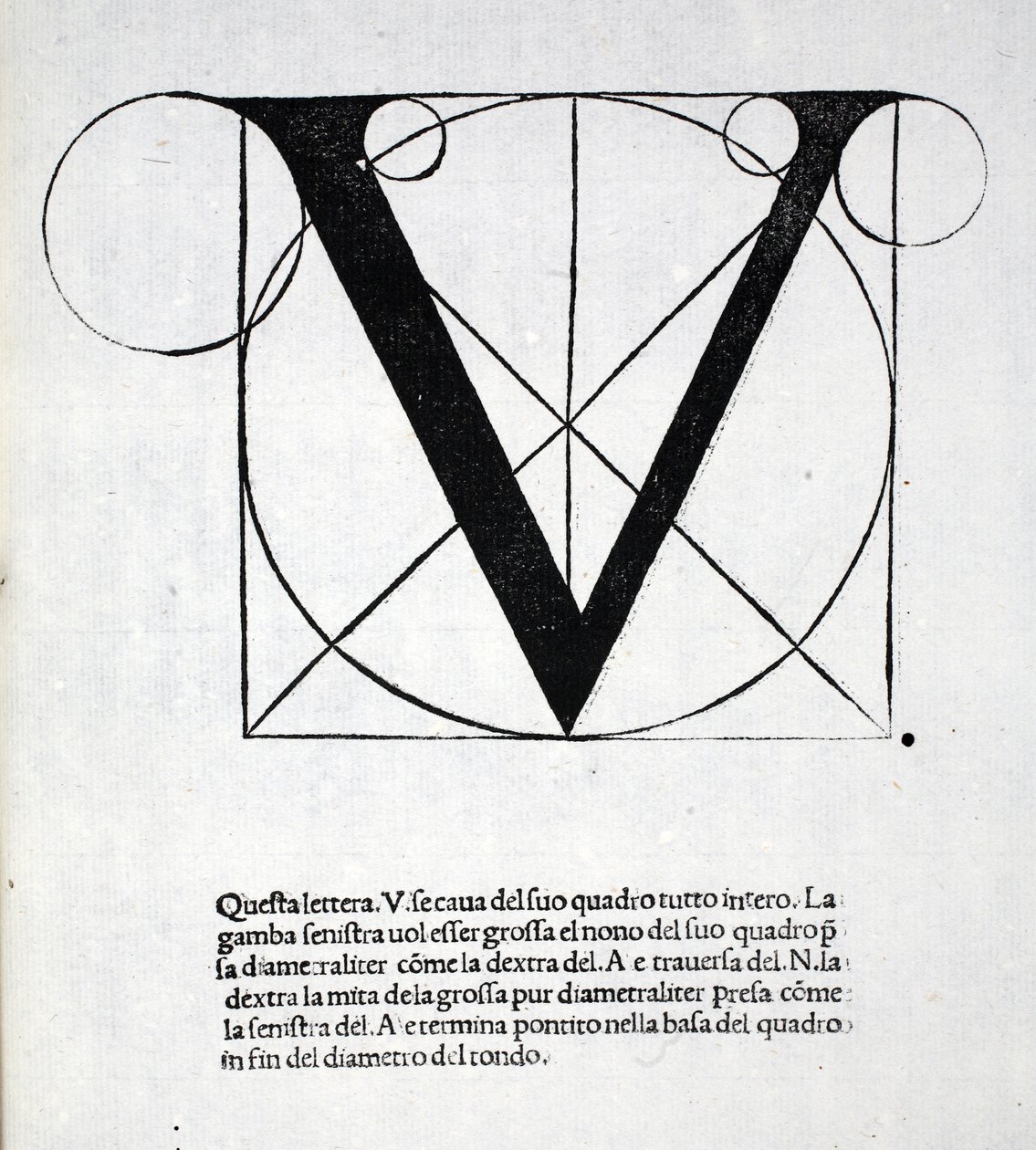 V, illustration från "Divina Proportione" av Luca Pacioli (c.1445-1517), ursprungligen pub. Venedig, 1509 av Leonardo da Vinci