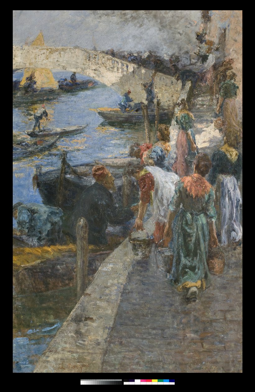 Brand i Chioggia, 1905 av Leonardo Bazzaro