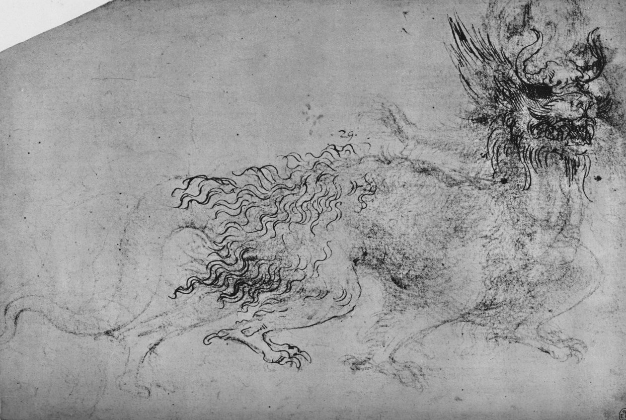 En drake, c1480 1945 av Leonardo da Vinci