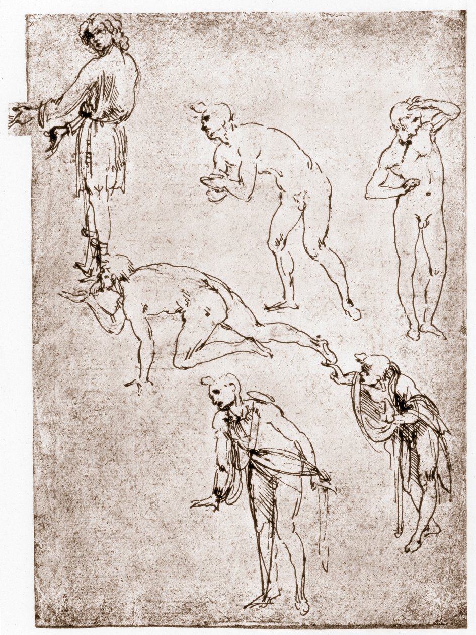 Tillbedjan av herdarna, c1478-1480. av Leonardo da Vinci